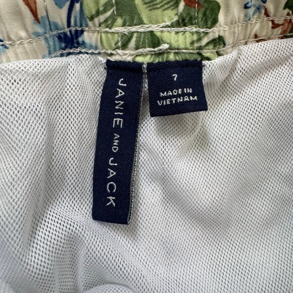 Janie & Jack Swim Trunks Boys Size 7 Hawaiian Tropical Built in Brief - Picture 2 of 12